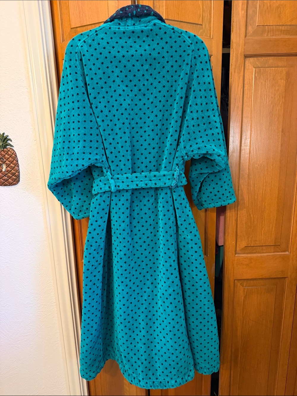 🔵🔵🔵BOGOHO🔵🔵🔵VTG John Weitz Polka-Dot Robe-Medium - Picture 8 of 13
